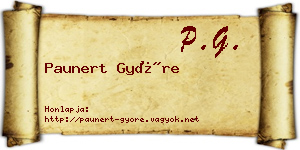 Paunert Györe névjegykártya